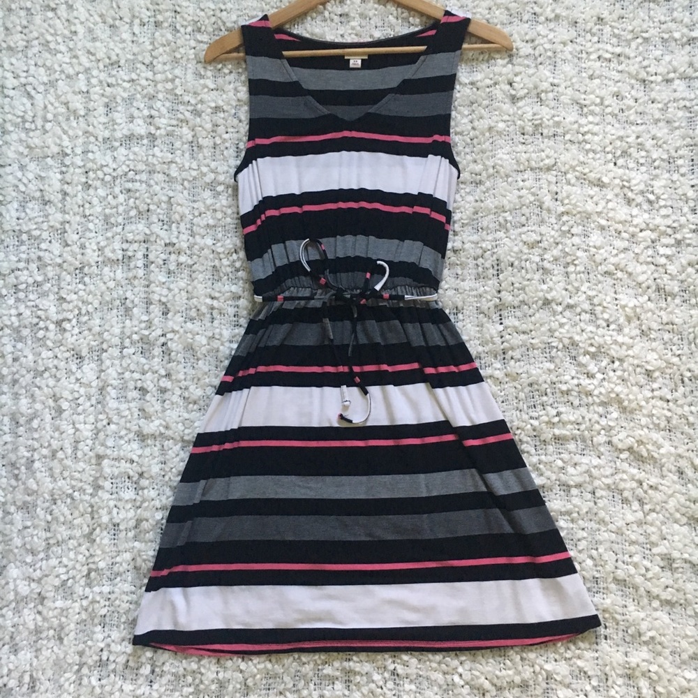 Coral Striped Summer Dress